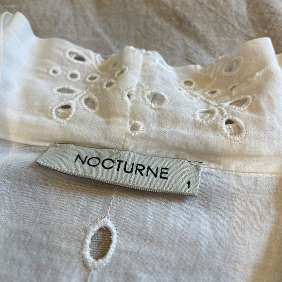 Nocturne White Embroidered Wrap Mini Dress size 1 - Picture 7 of 10